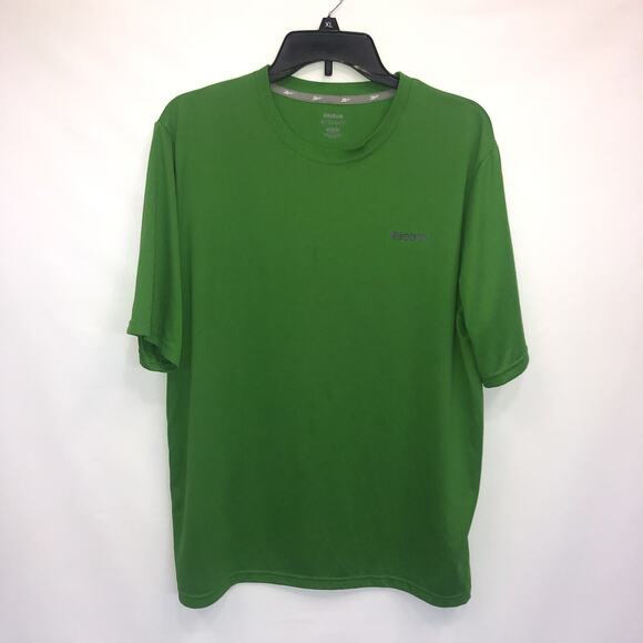 Reebok Pullover Adult Large Mens Green Short Sleeve Moisture Wicking T-Shirt - Picture 1 of 7